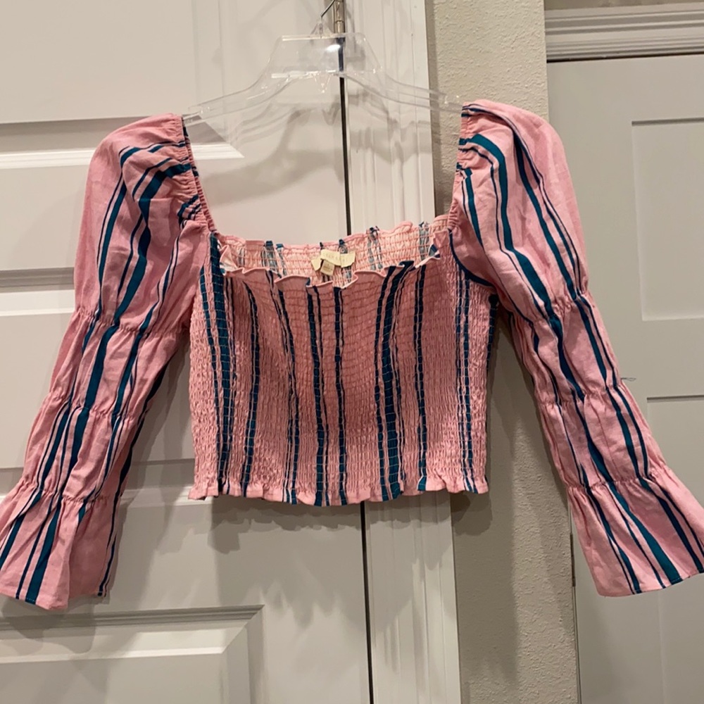 Pink and green cropped top